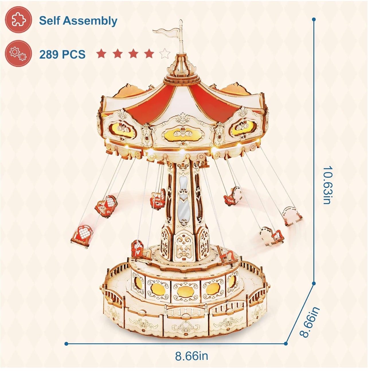 ROBOTIME 3D Puzzles Model kits Unique Swing Ride
