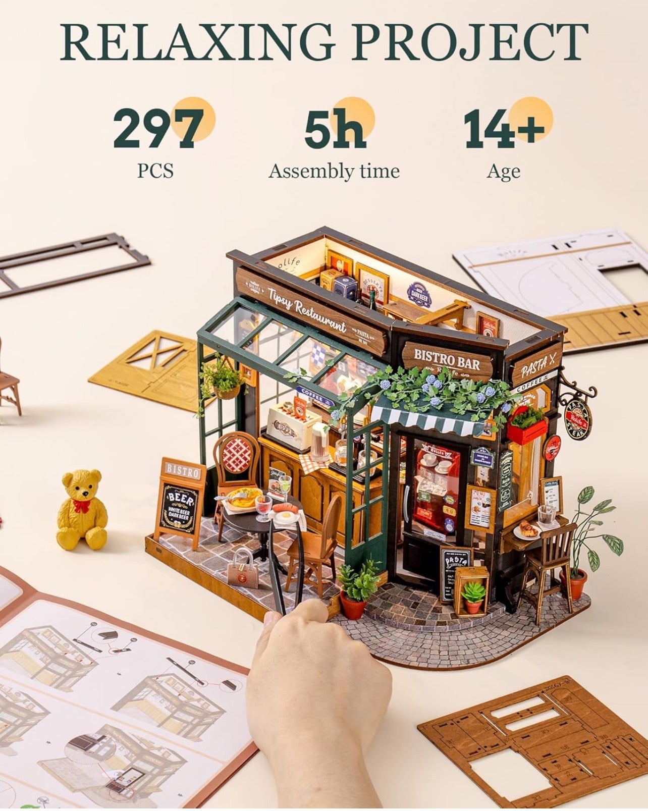 Rolife DIY Miniature Building Mini House Tipsy Restaurant