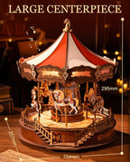 Rolife DIY 3D Wooden Puzzle Classic Carousel Wood Puzzle Music Boxes