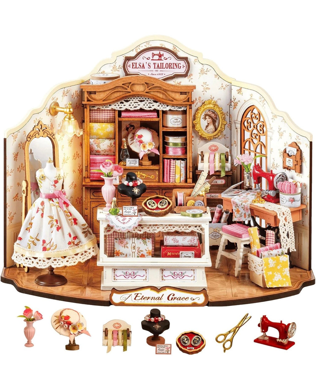 Rolife DIY Miniature House Kit Elsa's Tailoring Dollhouse Diorama