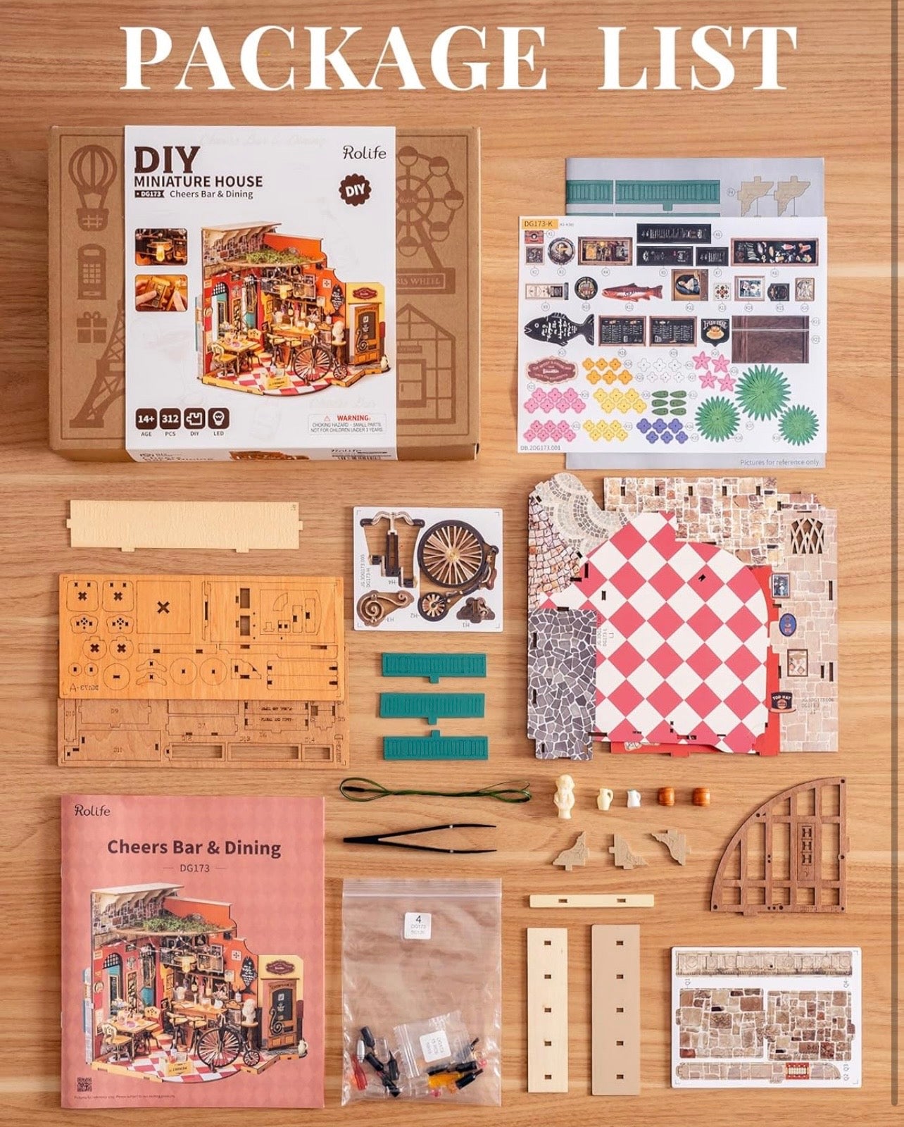 Rolife DIY Miniature House Mini Wooden Cheers Bar & Dining