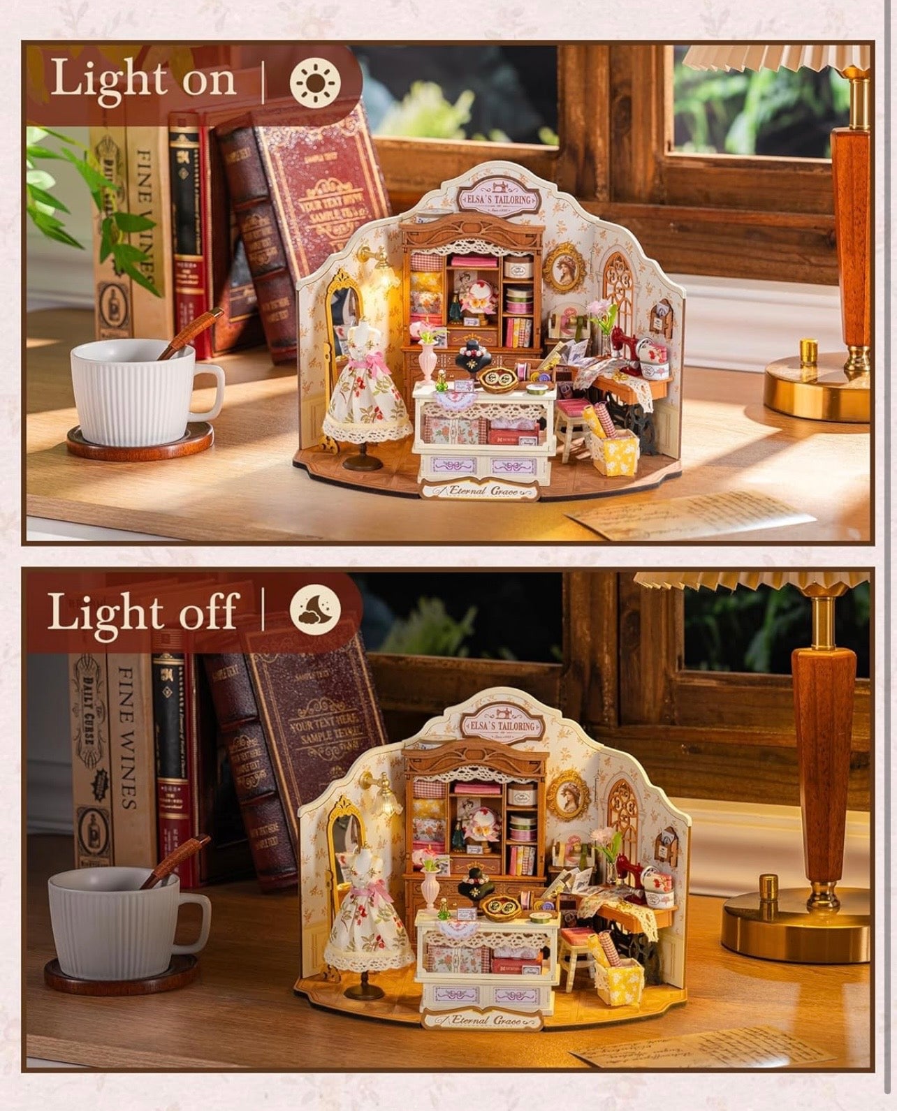 Rolife DIY Miniature House Kit Elsa's Tailoring Dollhouse Diorama