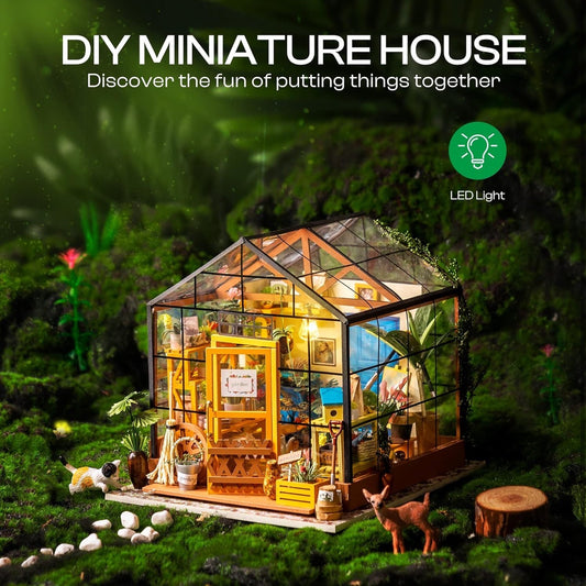 Rolife DIY Miniature Building Kit Mini Green House with LED
