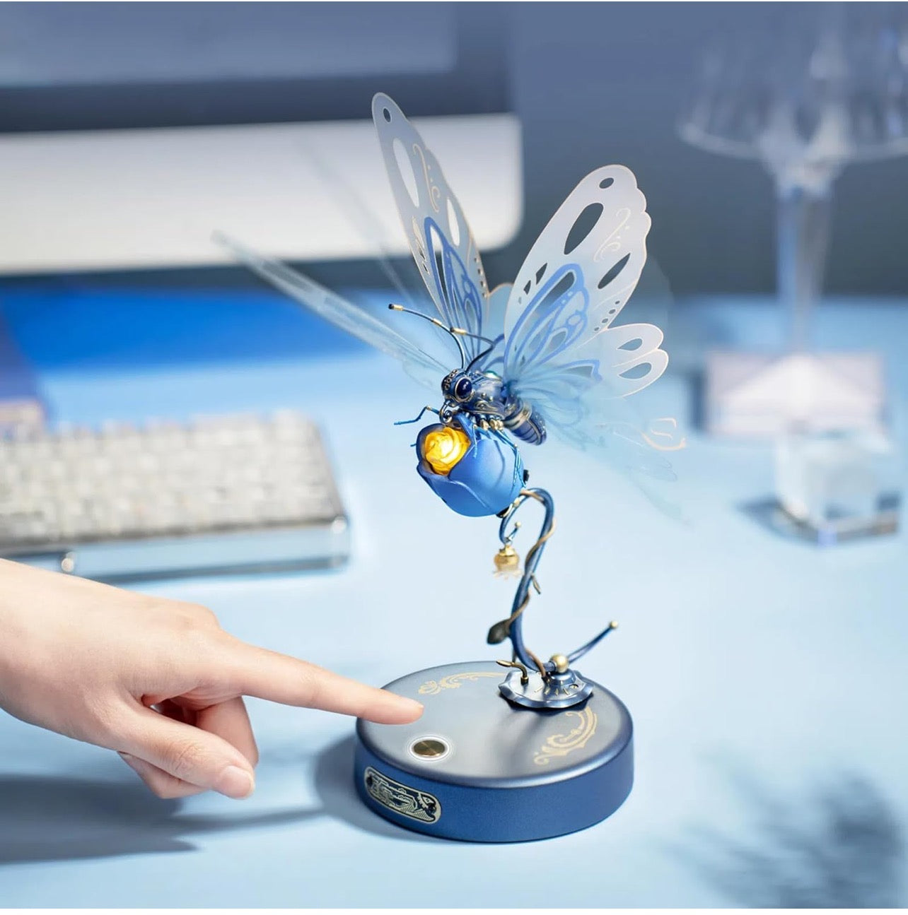 ROKR Starry Blue Mechanical Butterfly Model 3D Puzzle