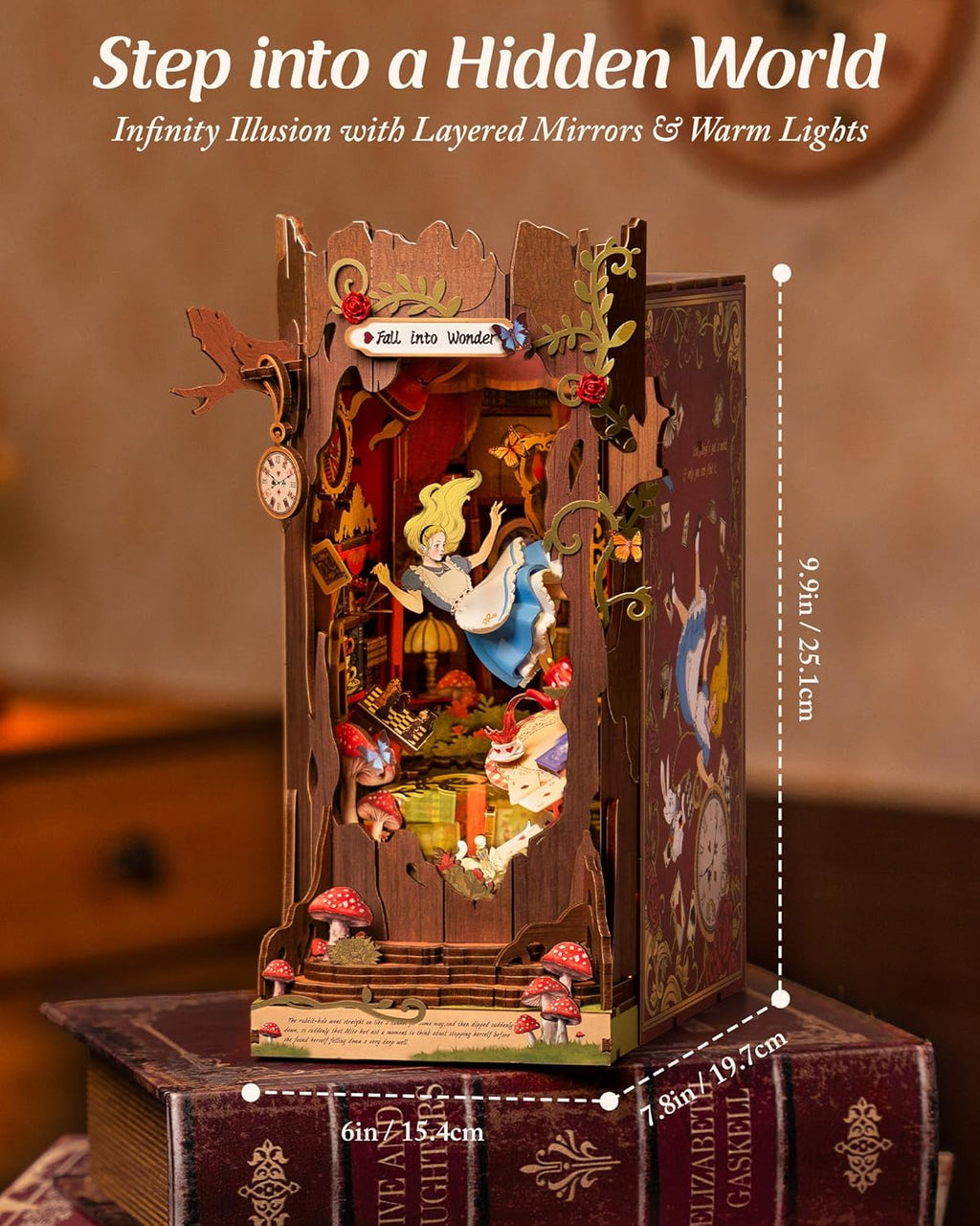 ROBOTIME Book Nook Kit, Fairy Tale Princess DIY  Alice Adventure