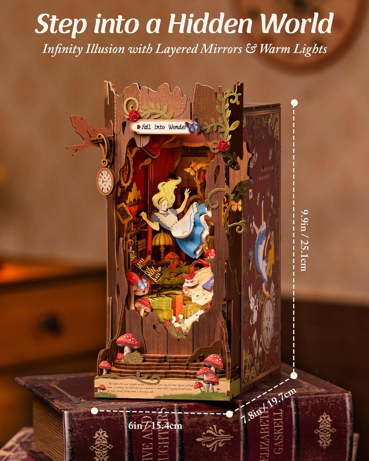 ROBOTIME Book Nook Kit, Fairy Tale Princess DIY  Alice Adventure