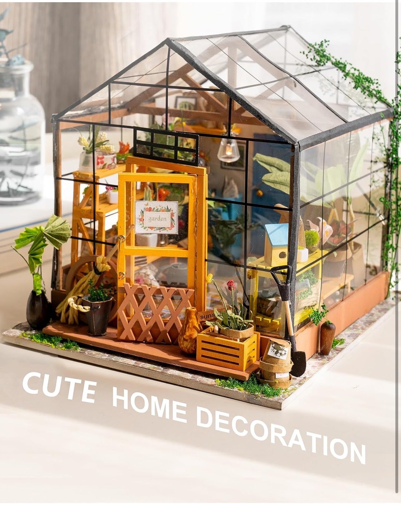 Rolife DIY 微型建筑套件迷你温室带 LED 灯