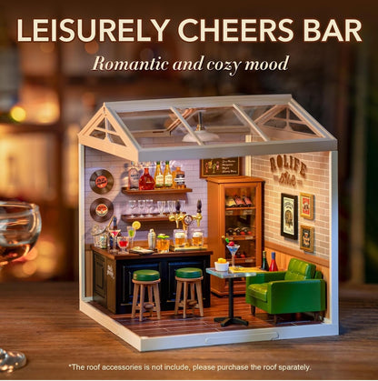 Rolife DIY Miniature Building Minihouse Leisurely Cheers Bar with LED