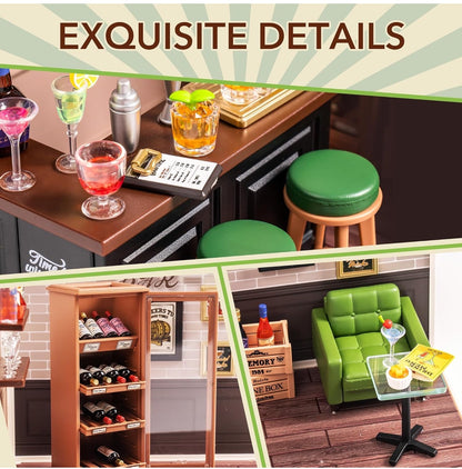 Rolife DIY Miniature Building Minihouse Leisurely Cheers Bar with LED