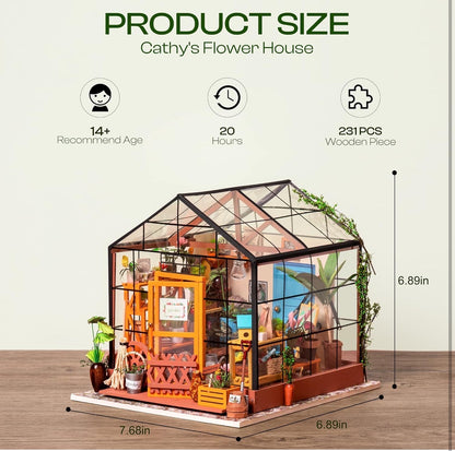 Rolife DIY Miniature Building Kit Mini Green House with LED