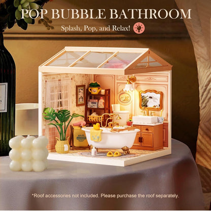 Rolife DIY Miniature Building LED Bubble Bathroom