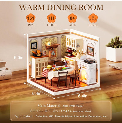 Rolife DIY Miniature House Minihouse Building Dining Room