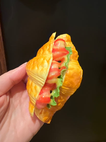 Croissant sandwich fridge magnets 1pcs