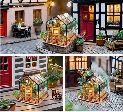 Rolife DIY Miniature Building Kit Mini Green House with LED