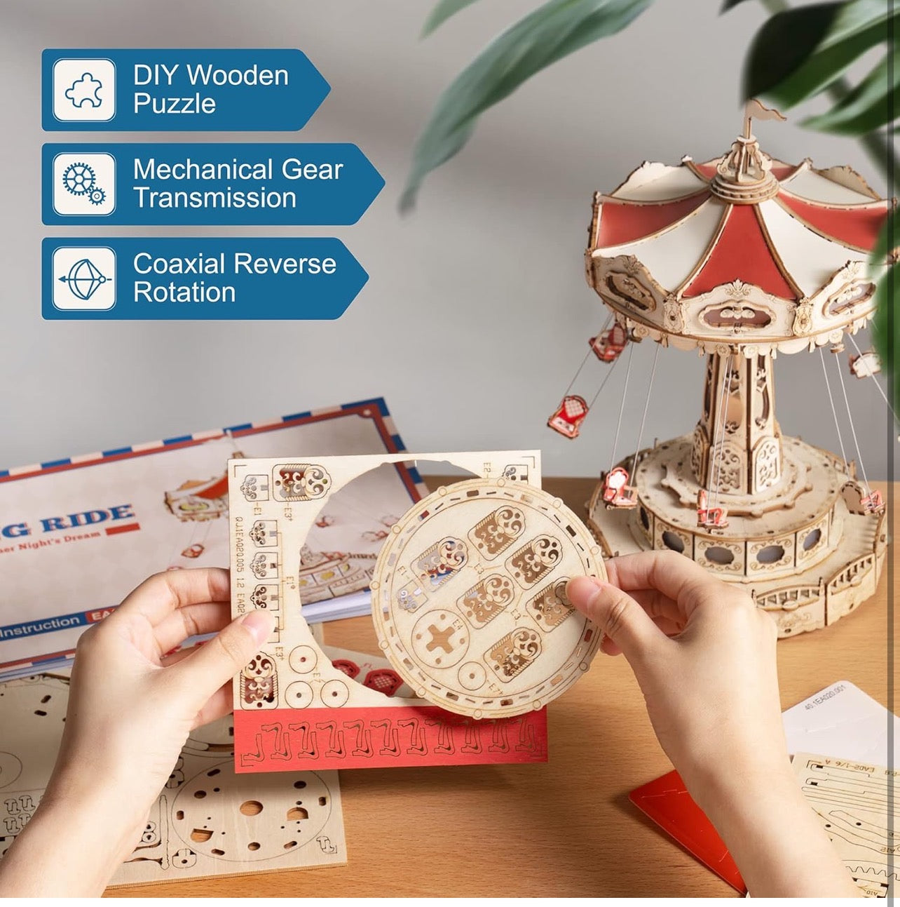 ROBOTIME 3D Puzzles Model kits Unique Swing Ride