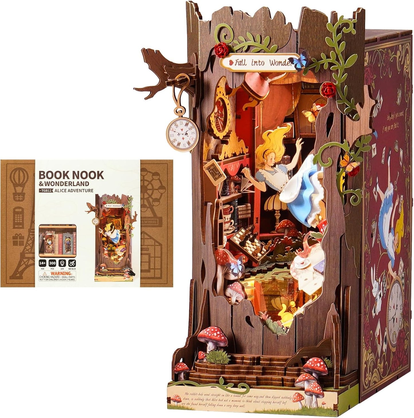 ROBOTIME Book Nook Kit, Fairy Tale Princess DIY  Alice Adventure
