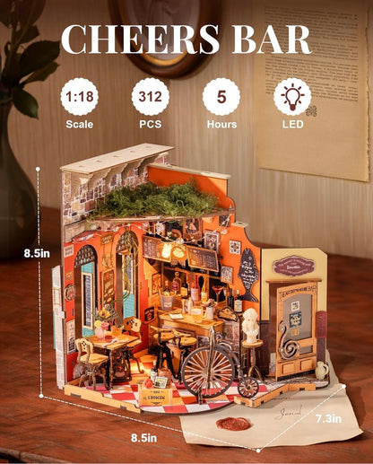 Rolife DIY Miniature House Mini Wooden Cheers Bar & Dining