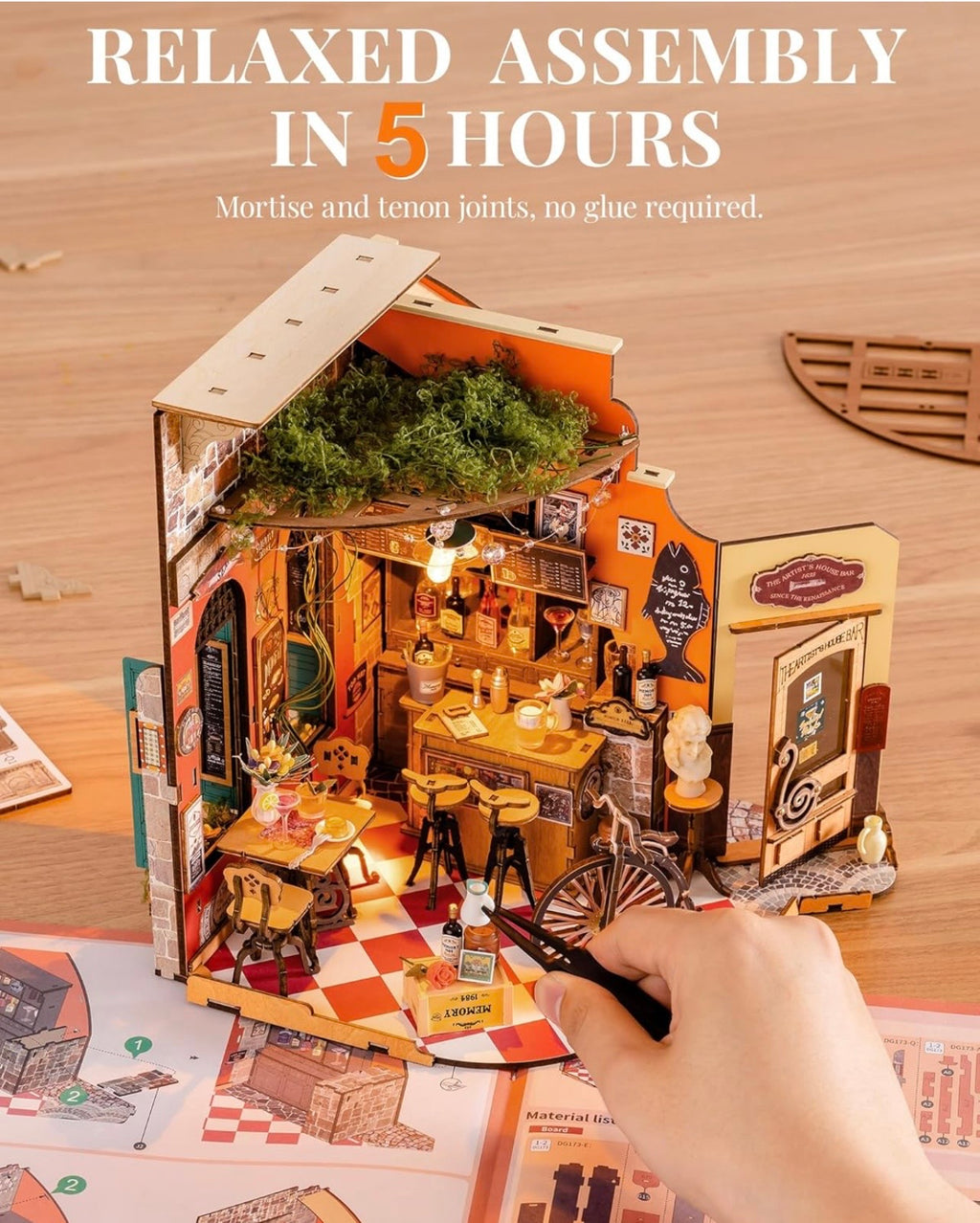 Rolife DIY Miniature House Mini Wooden Cheers Bar & Dining