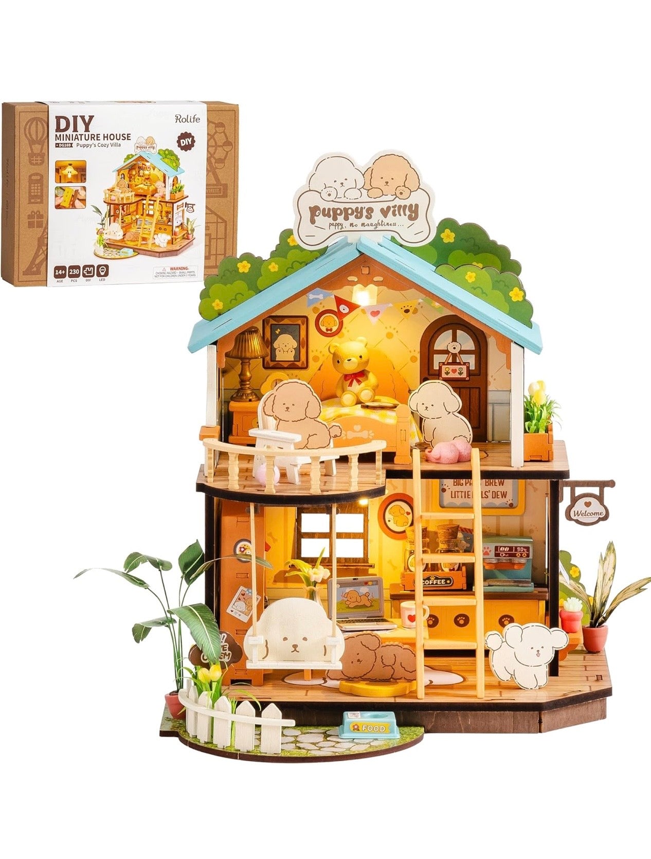 Rolife DIY Miniature House Kit-Puppy's Cozy Villa