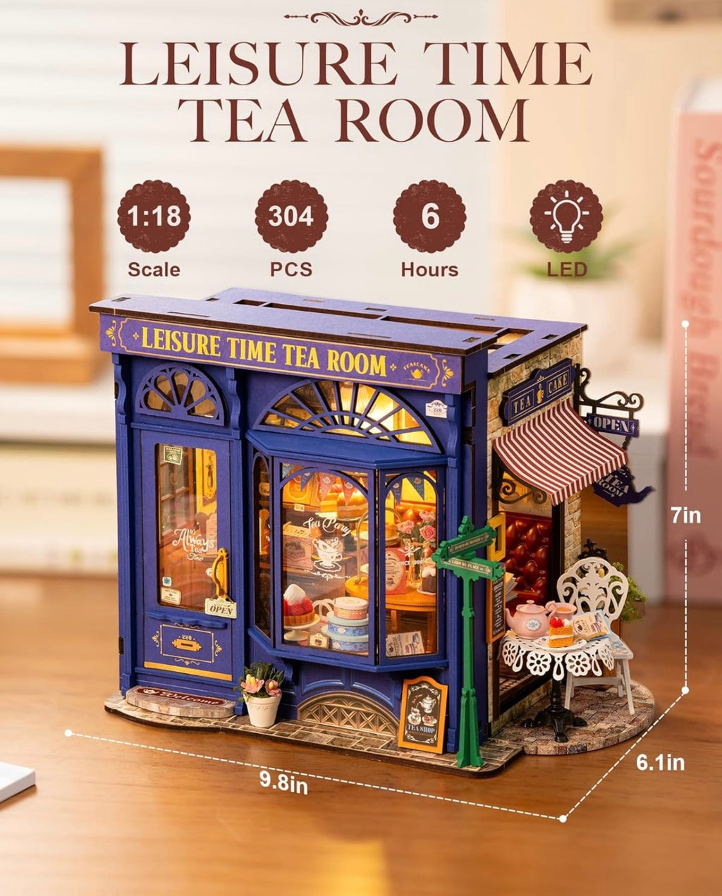 Rolife DIY Dollhouse Miniature House Leisure Tea Room