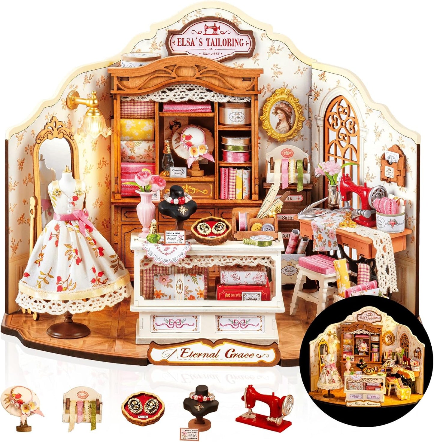Rolife Elsa's Tailoring DIY Miniature House