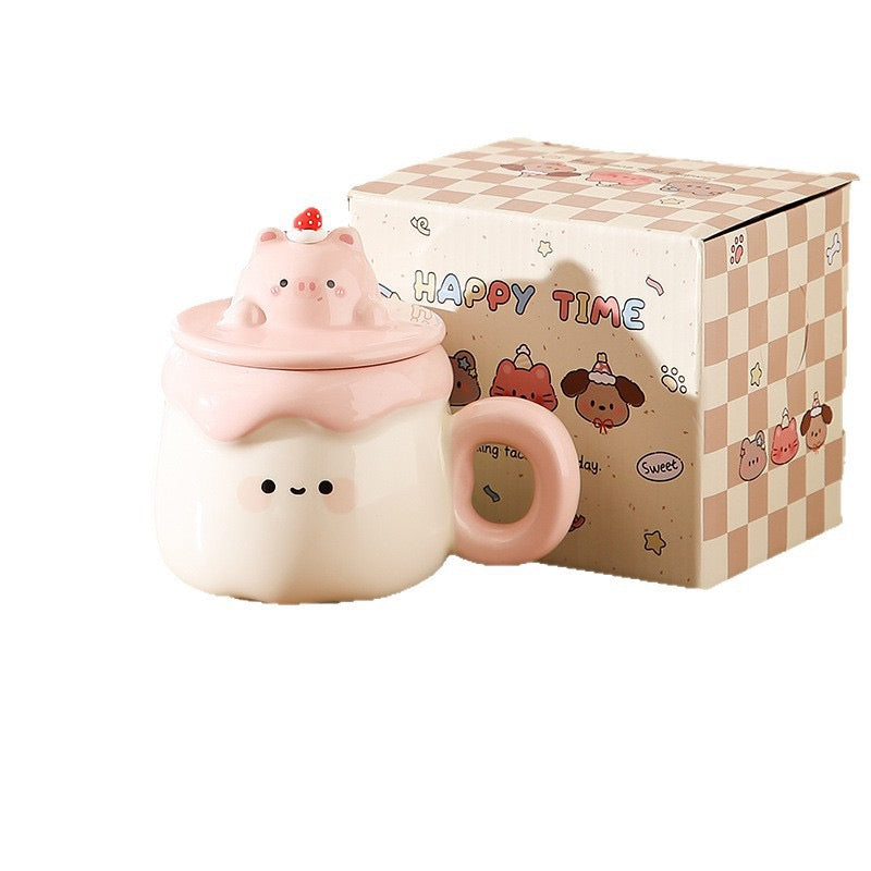 Cute Pink Bear Mug 400ML