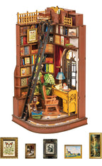ROBOTIME Book Nook Kit, DIY Miniature House Kit Silent Corner Study
