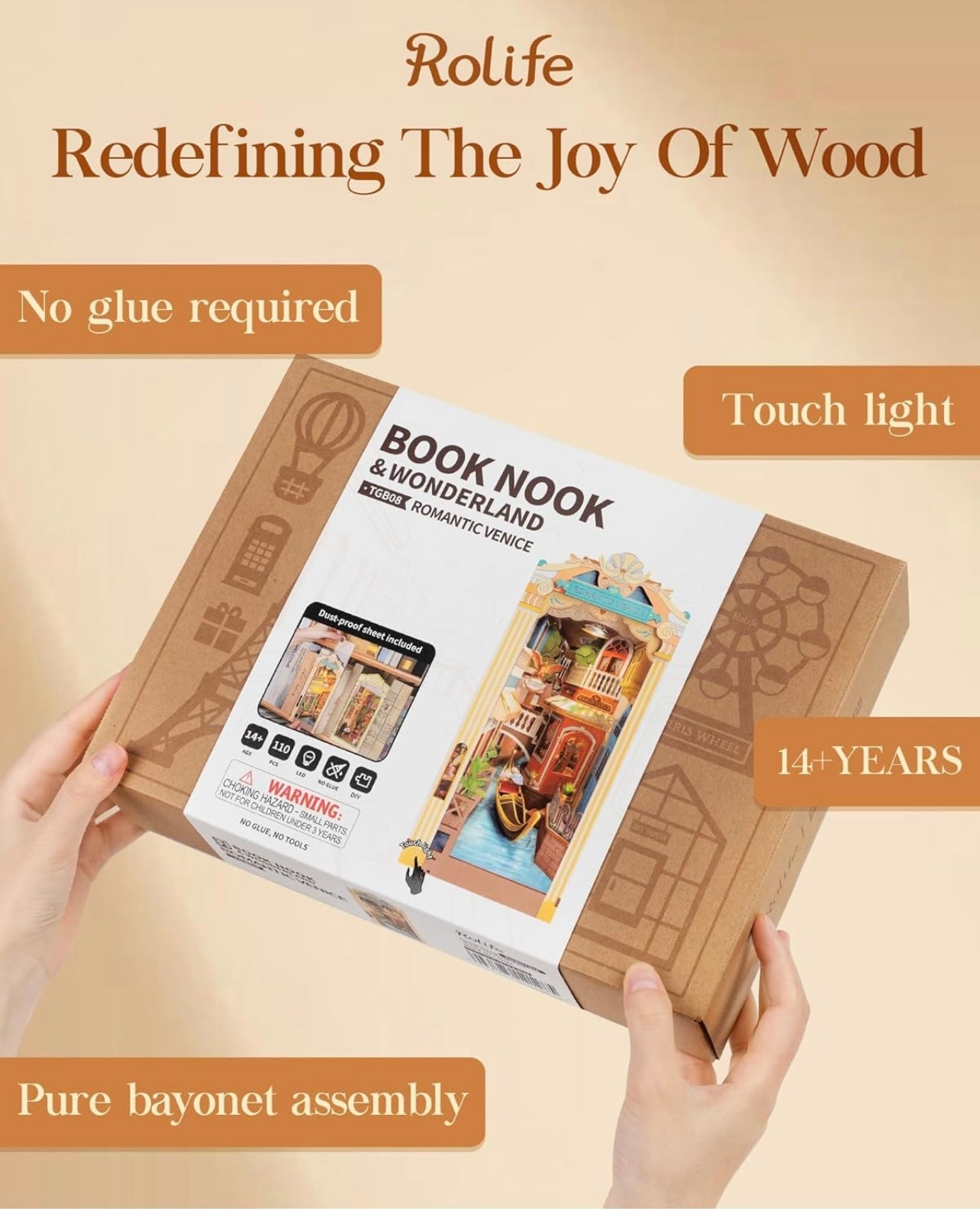 Rolife DIY Book Nook Kit Miniature 3D Wooden Puzzle Romantic Venice