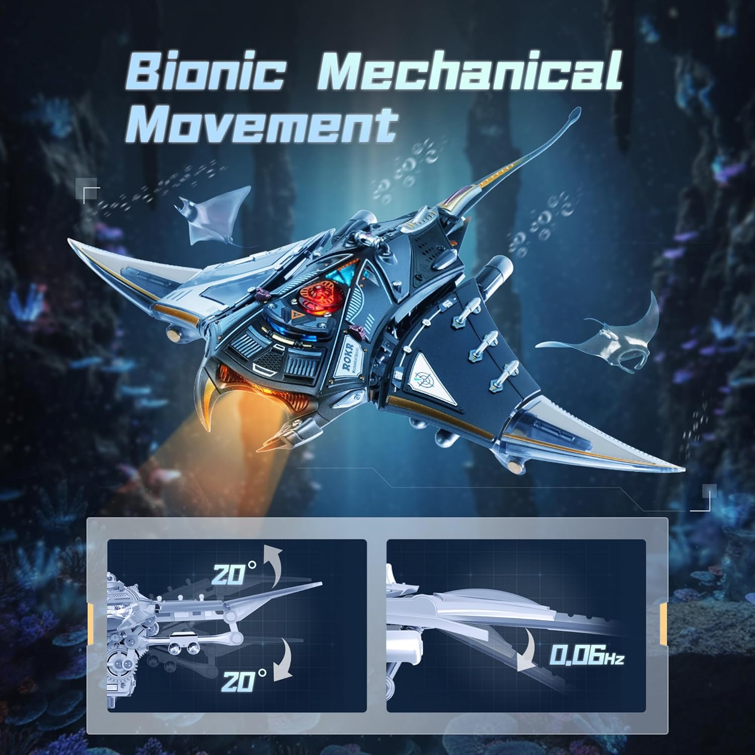 ROKR Manta Ray Mechanical 3D Puzzle Kit