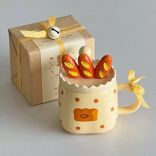 Cute bread-shaped mug
